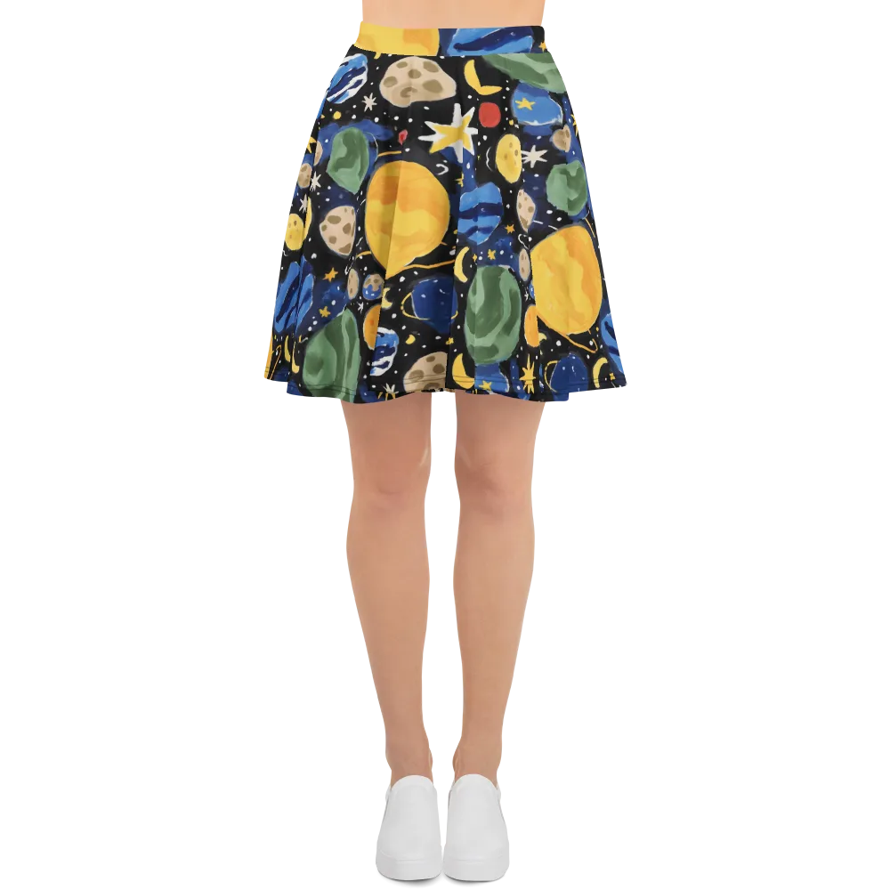 Starfield Picnic on Skater Skirt — Front
