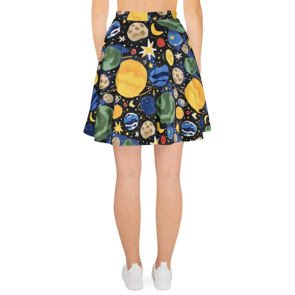 Starfield Picnic on Skater Skirt — Back