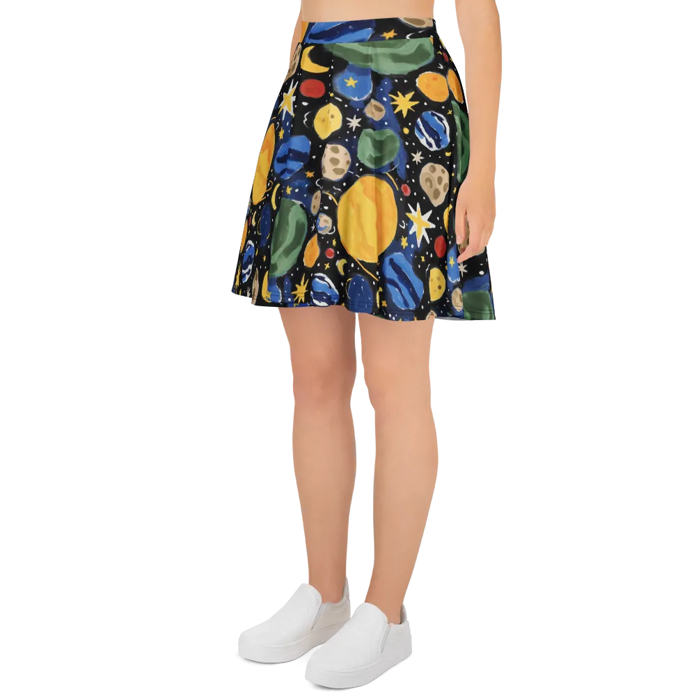Starfield Picnic on Skater Skirt — Left