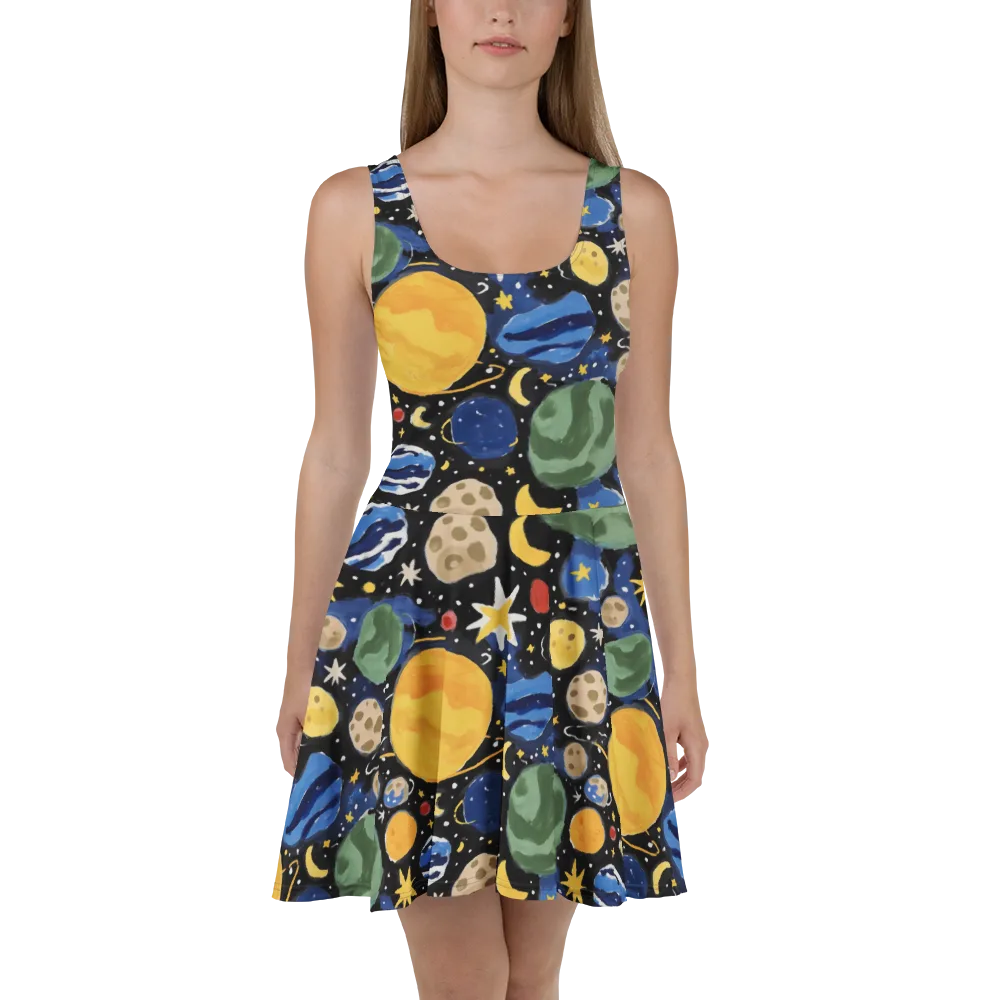 Starfield Picnic on Skater Dress — Front