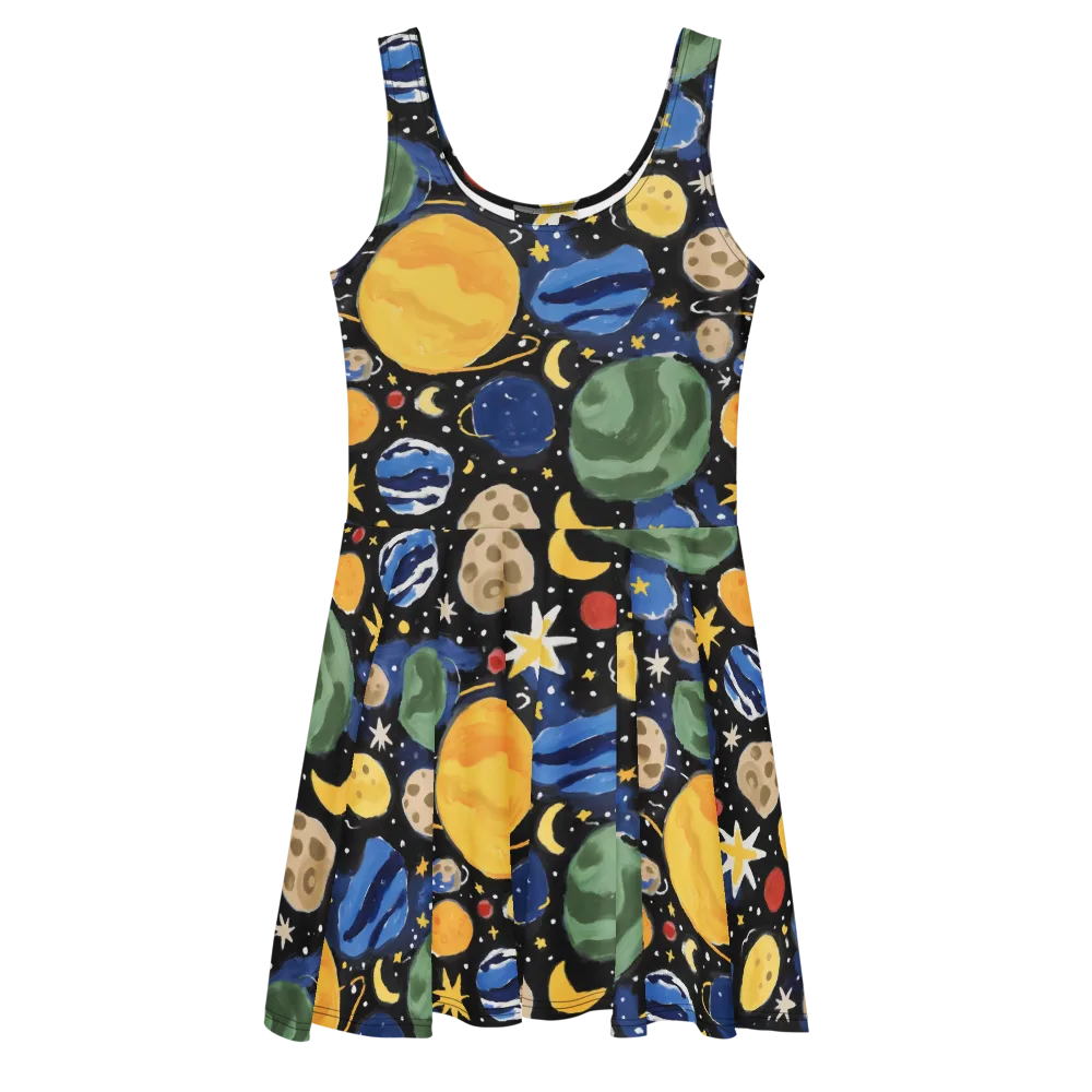 Starfield Picnic on Skater Dress — Front