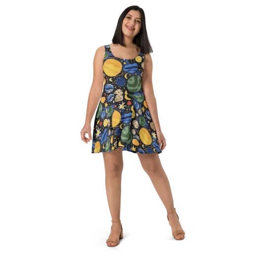 Starfield Picnic on a Skater Dress