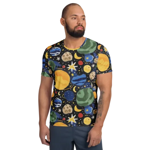 Starfield Picnic on a Men's Athletic T-Shirt
