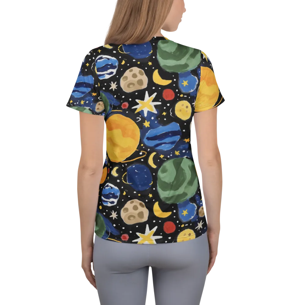 Starfield Picnic on Women's Athletic T-Shirt — Back