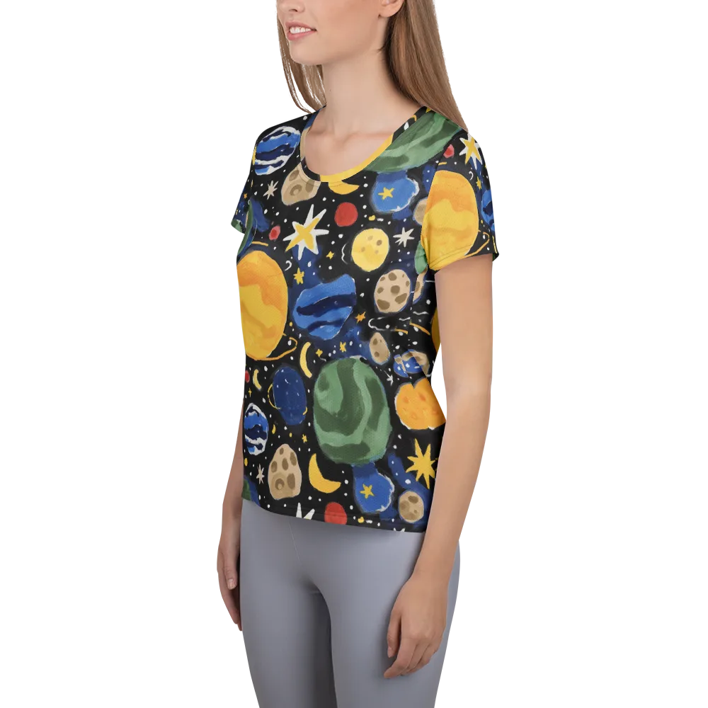Starfield Picnic on Women's Athletic T-Shirt — Left