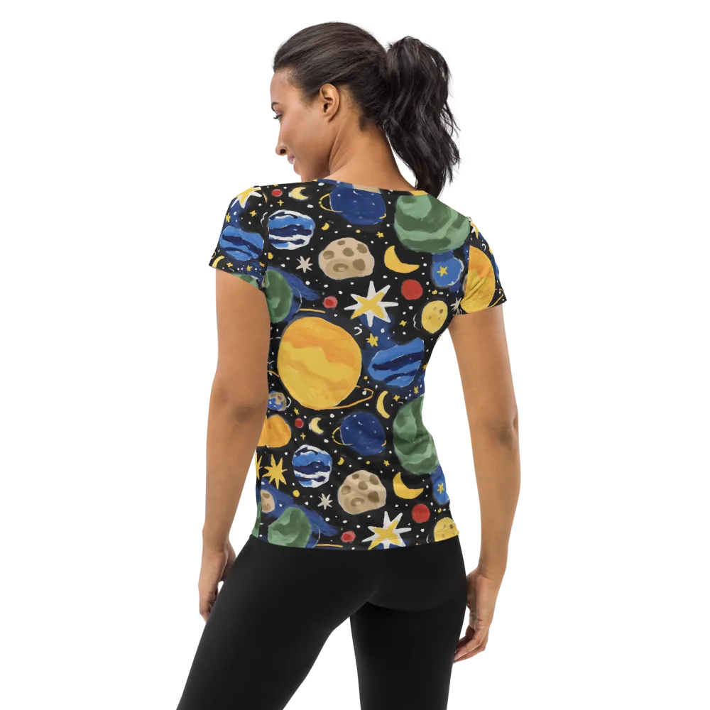 Starfield Picnic on Women's Athletic T-Shirt — Back