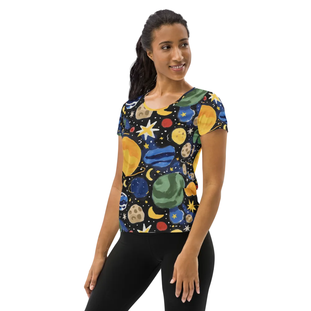 Starfield Picnic on Women's Athletic T-Shirt — Left