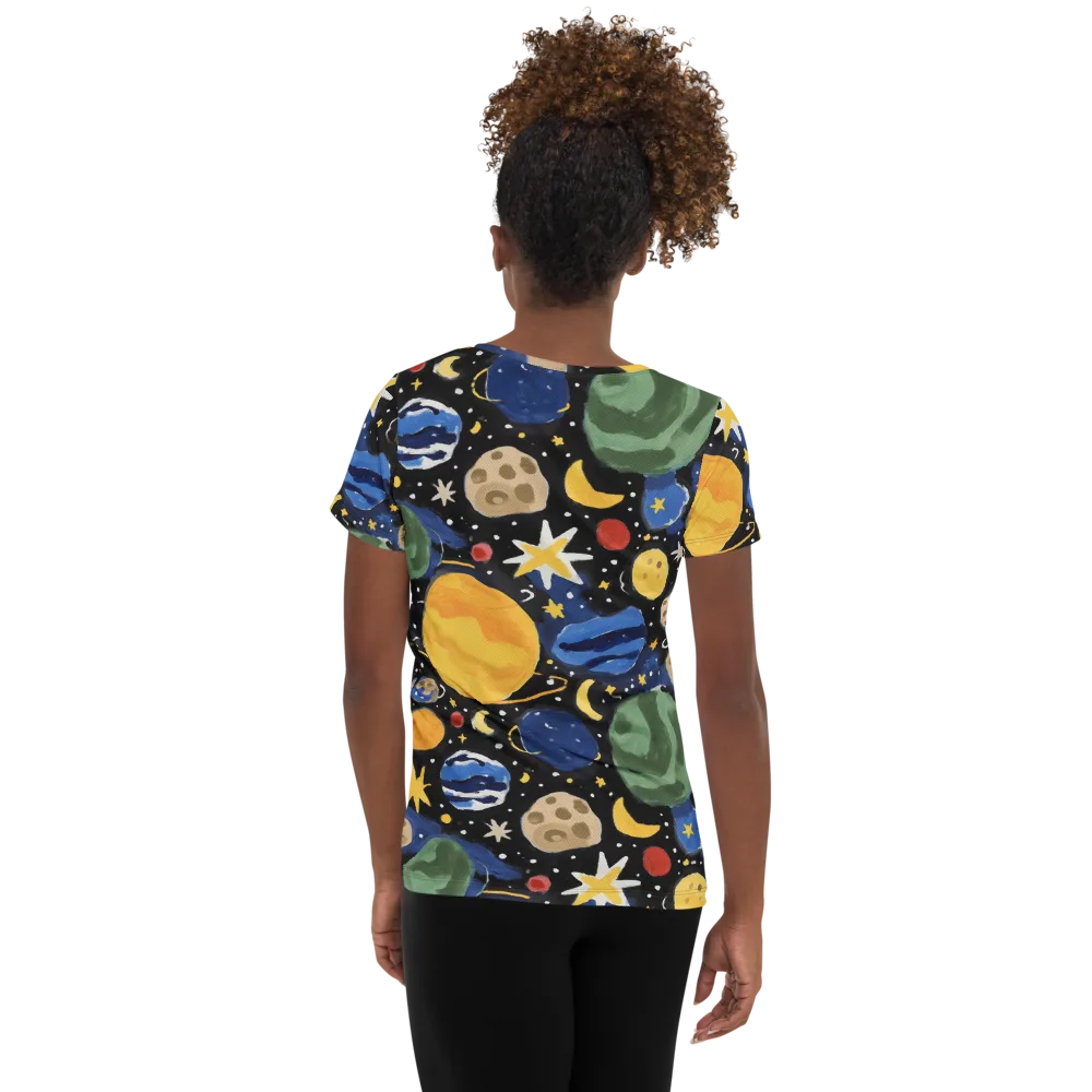 Starfield Picnic on Women's Athletic T-Shirt — Back