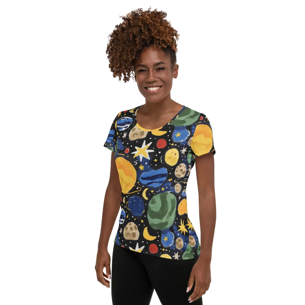 Starfield Picnic on Women's Athletic T-Shirt — Left