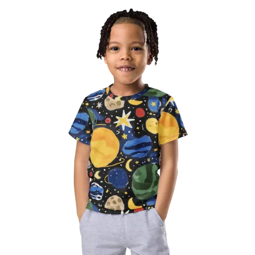 Starfield Picnic on a Kids Crew Neck T-Shirt