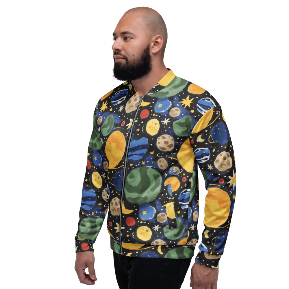 Starfield Picnic on Bomber Jacket — Left