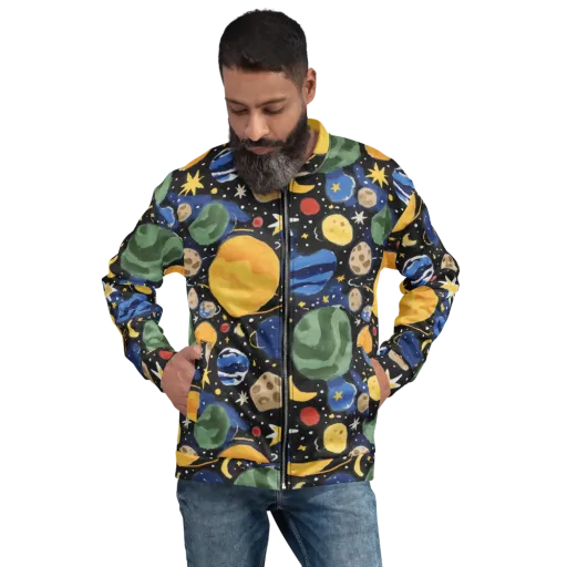 Starfield Picnic on a Bomber Jacket