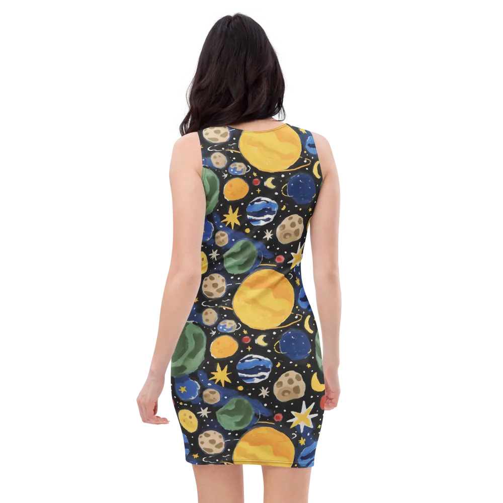 Starfield Picnic on Bodycon Dress — Back