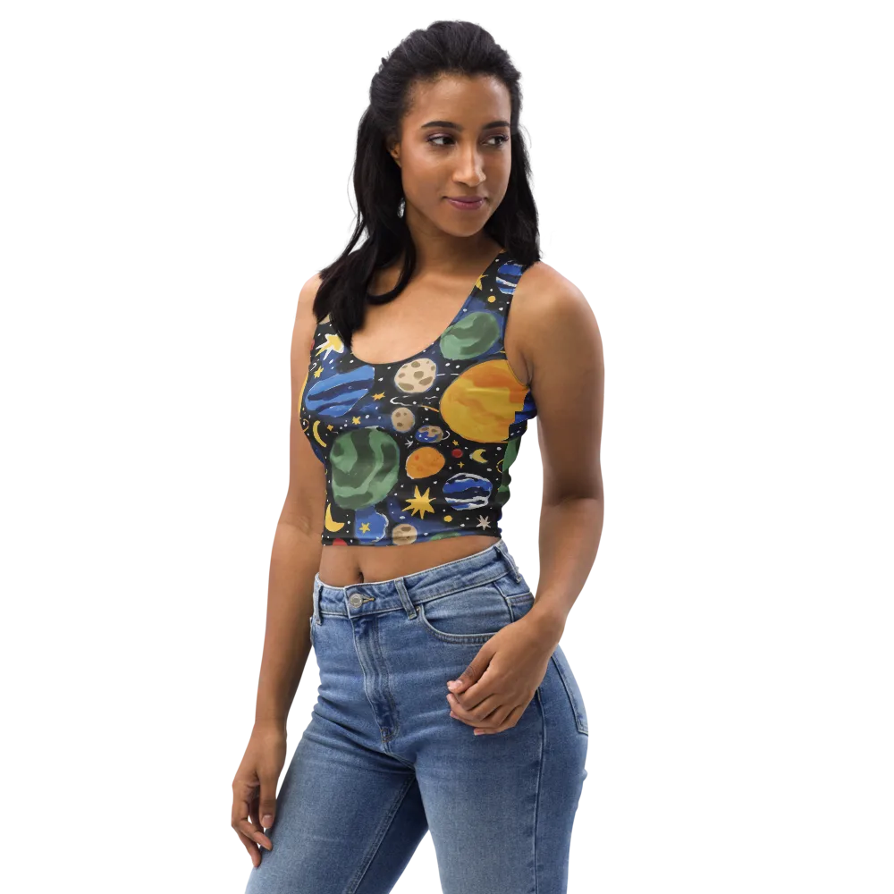 Starfield Picnic on Crop Top — Left Front