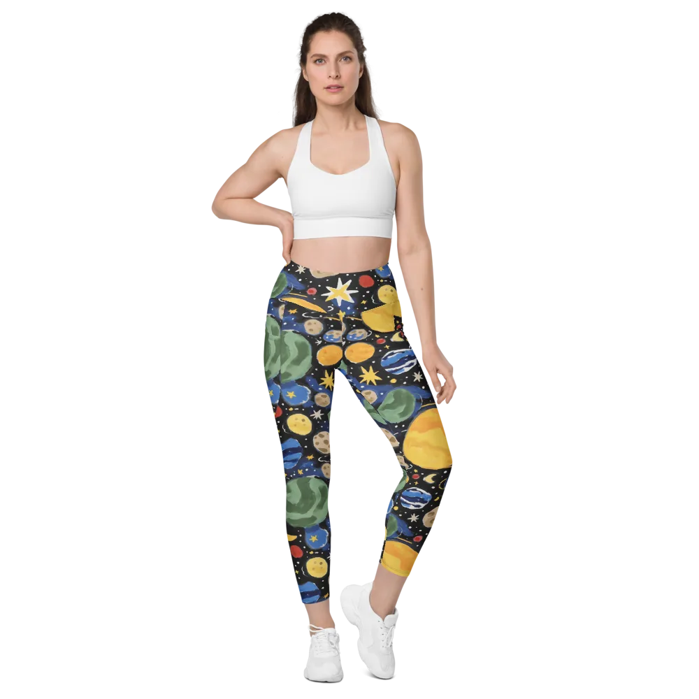 Starfield Picnic on Leggings with Pockets — Front