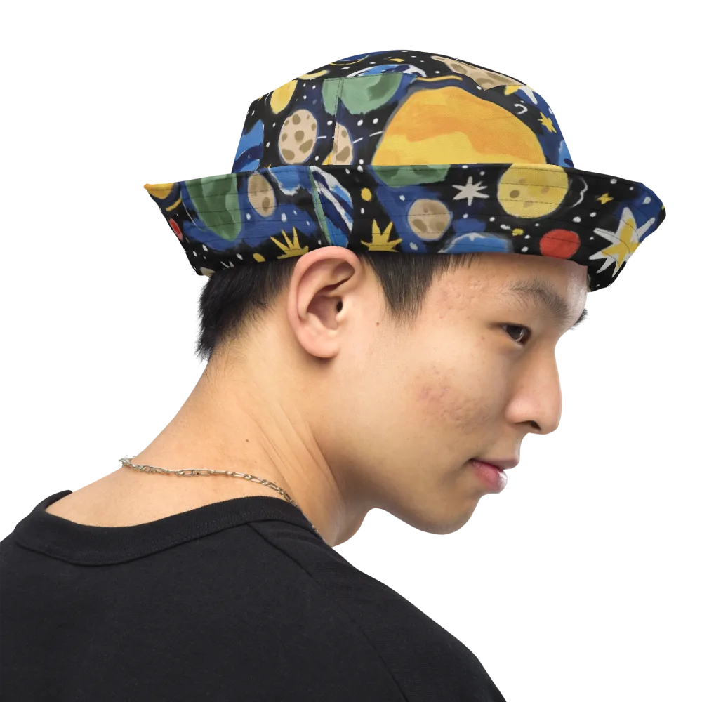 Starfield Picnic on Reversible Bucket Hat — Right Outside