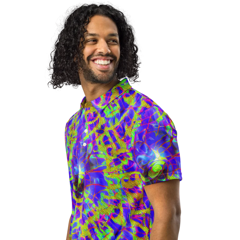 Victoire Vortex on Men's Slim Fit Polo Shirt — Left Front