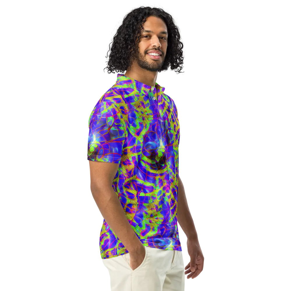 Victoire Vortex on Men's Slim Fit Polo Shirt — Right Front