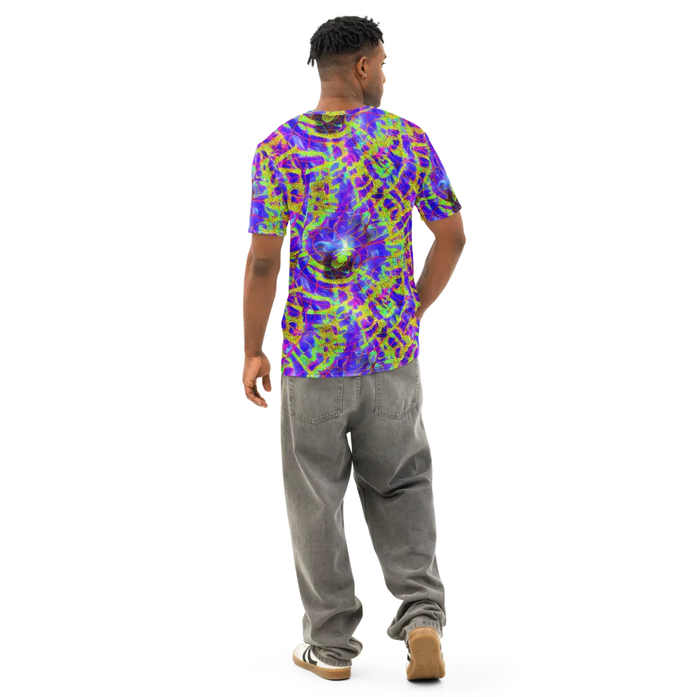 Victoire Vortex on Men's Cotton Crew Neck T-Shirt — Back