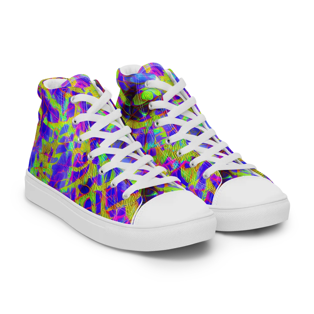 Victoire Vortex on Men's High Top Canvas Shoes — Right Front