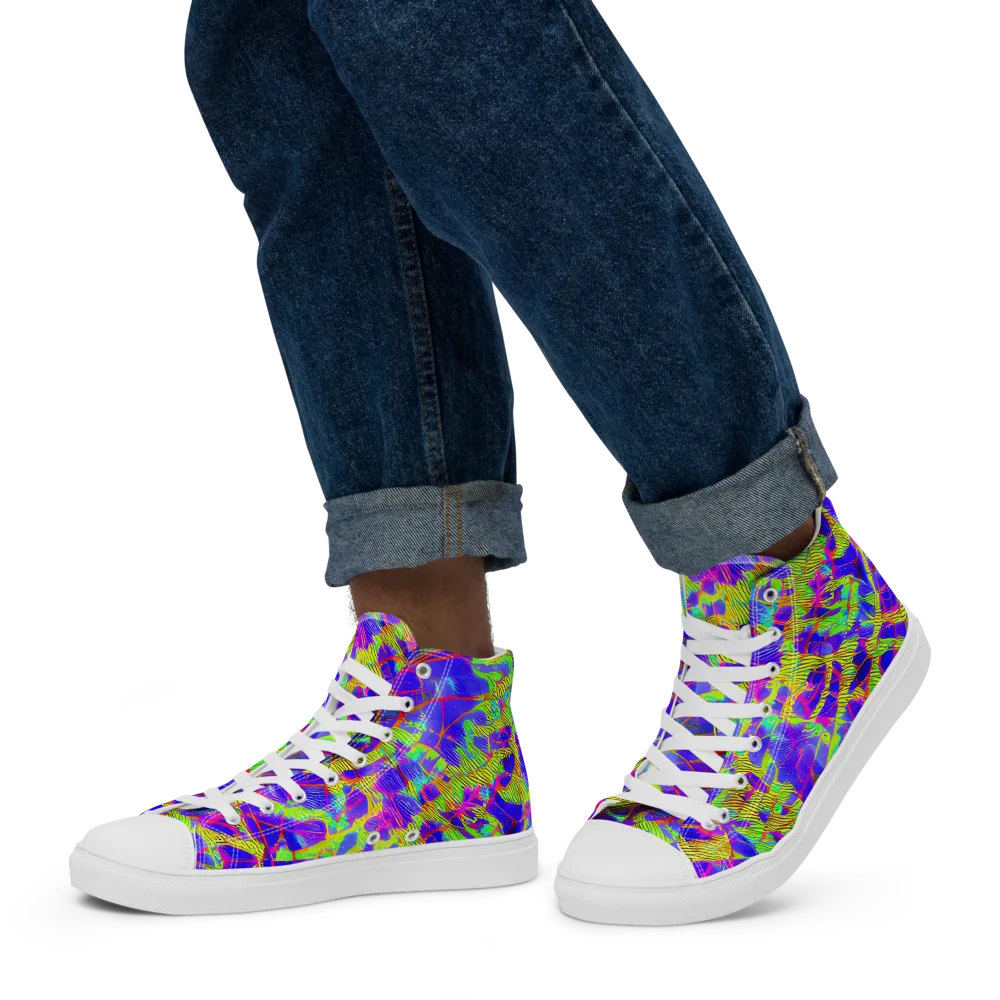 Victoire Vortex on Men's High Top Canvas Shoes — Left