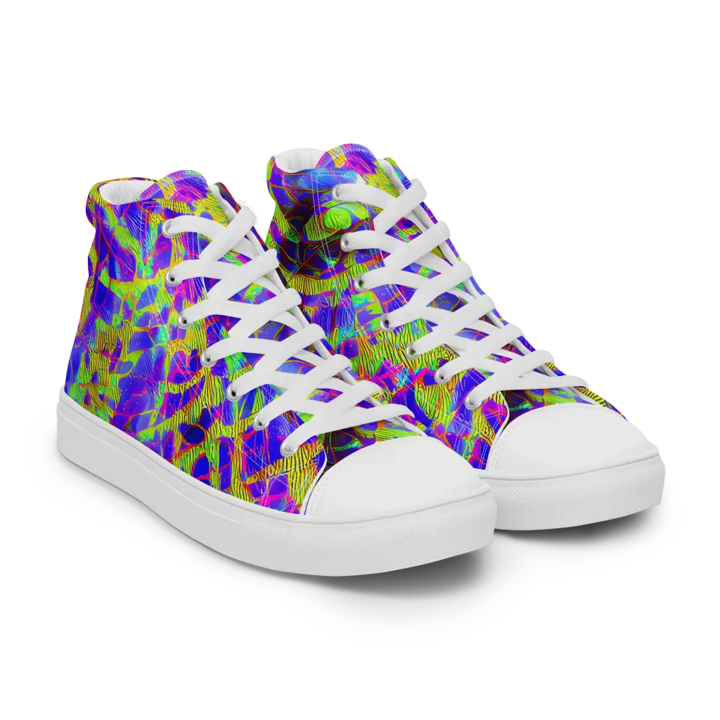 Victoire Vortex on Women's High Top Canvas Shoes — Right Front