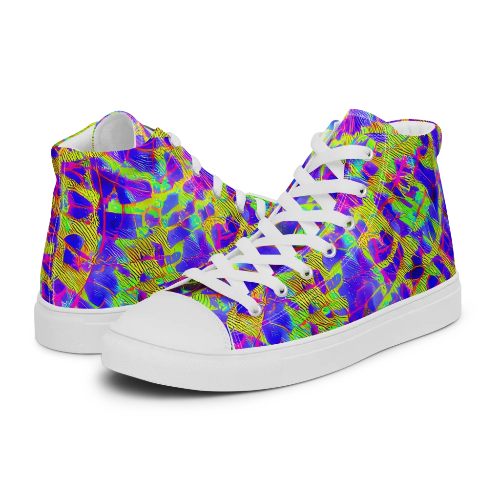 Victoire Vortex on Women's High Top Canvas Shoes — Left
