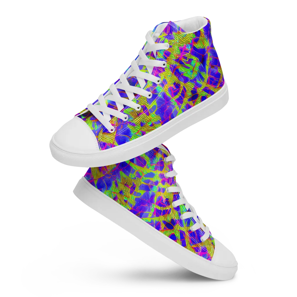 Victoire Vortex on Women's High Top Canvas Shoes — Front