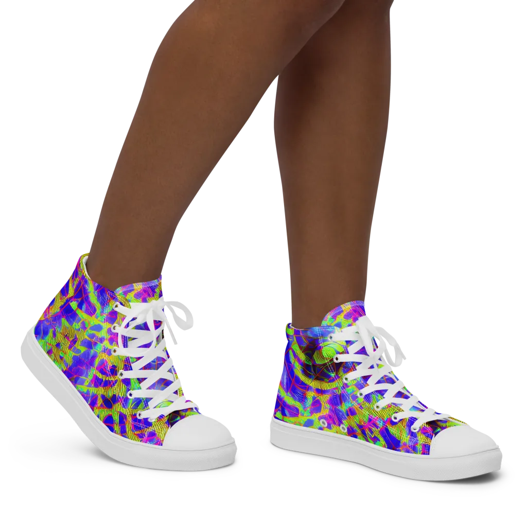 Victoire Vortex on Women's High Top Canvas Shoes — Right