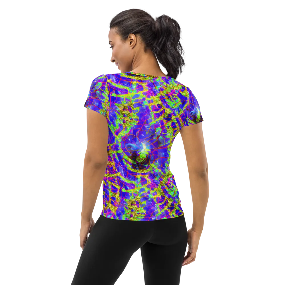 Victoire Vortex on Women's Athletic T-Shirt — Back