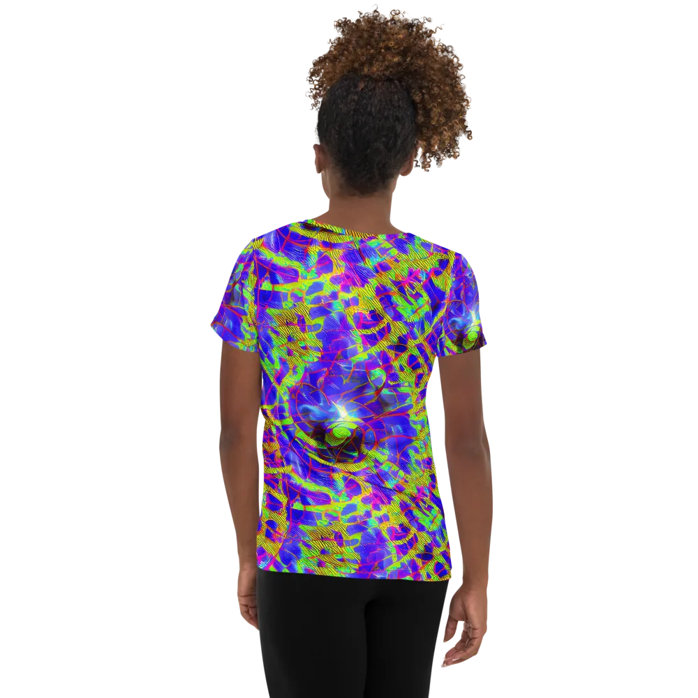 Victoire Vortex on Women's Athletic T-Shirt — Back