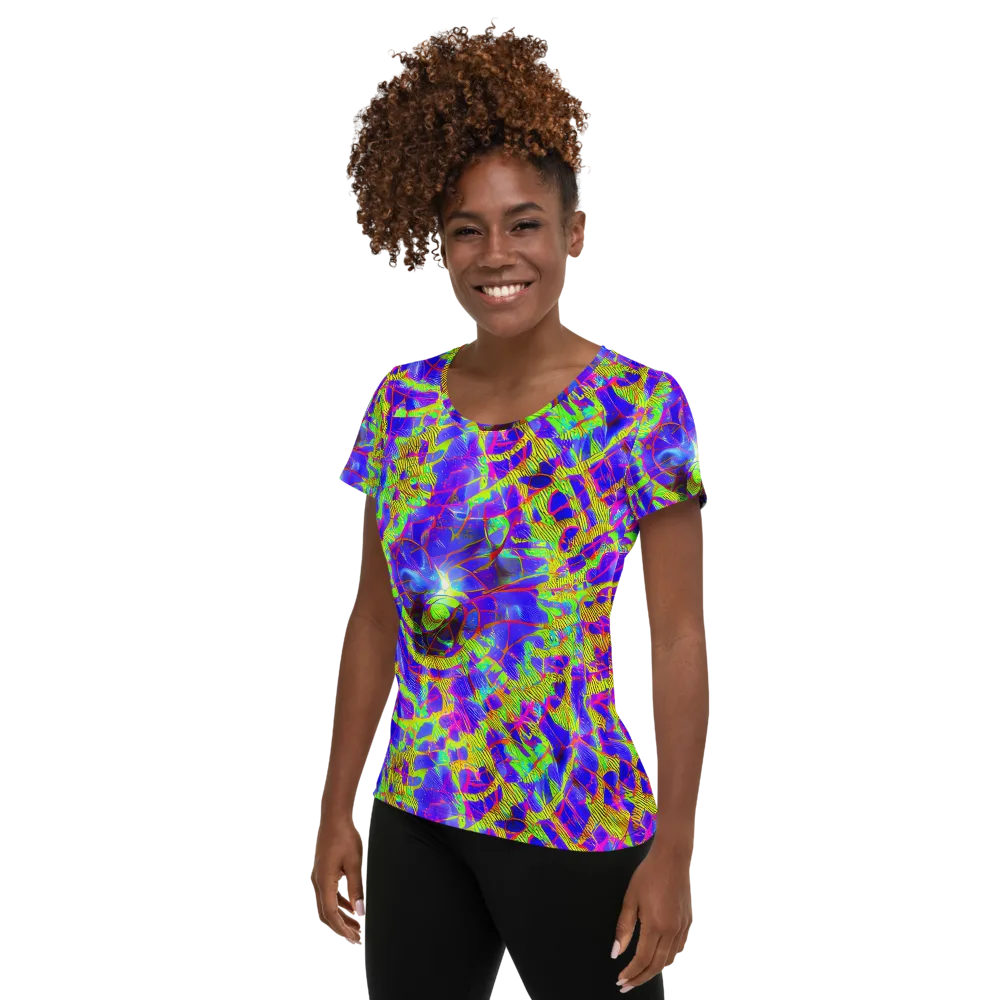 Victoire Vortex on Women's Athletic T-Shirt — Left