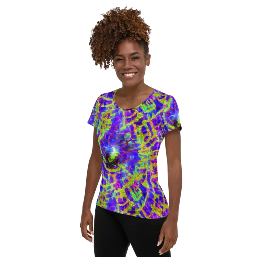 Victoire Vortex on a Women's Athletic T-Shirt