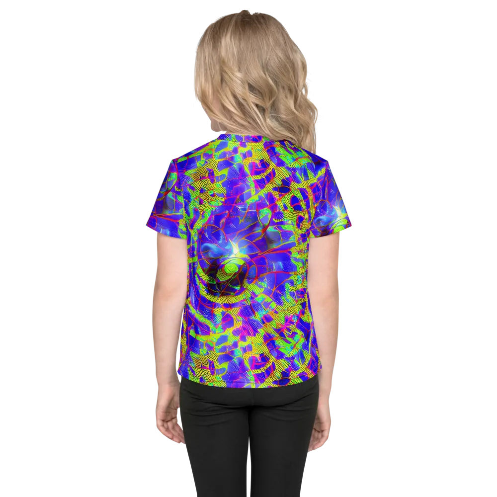 Victoire Vortex on Kids Crew Neck T-Shirt — Back