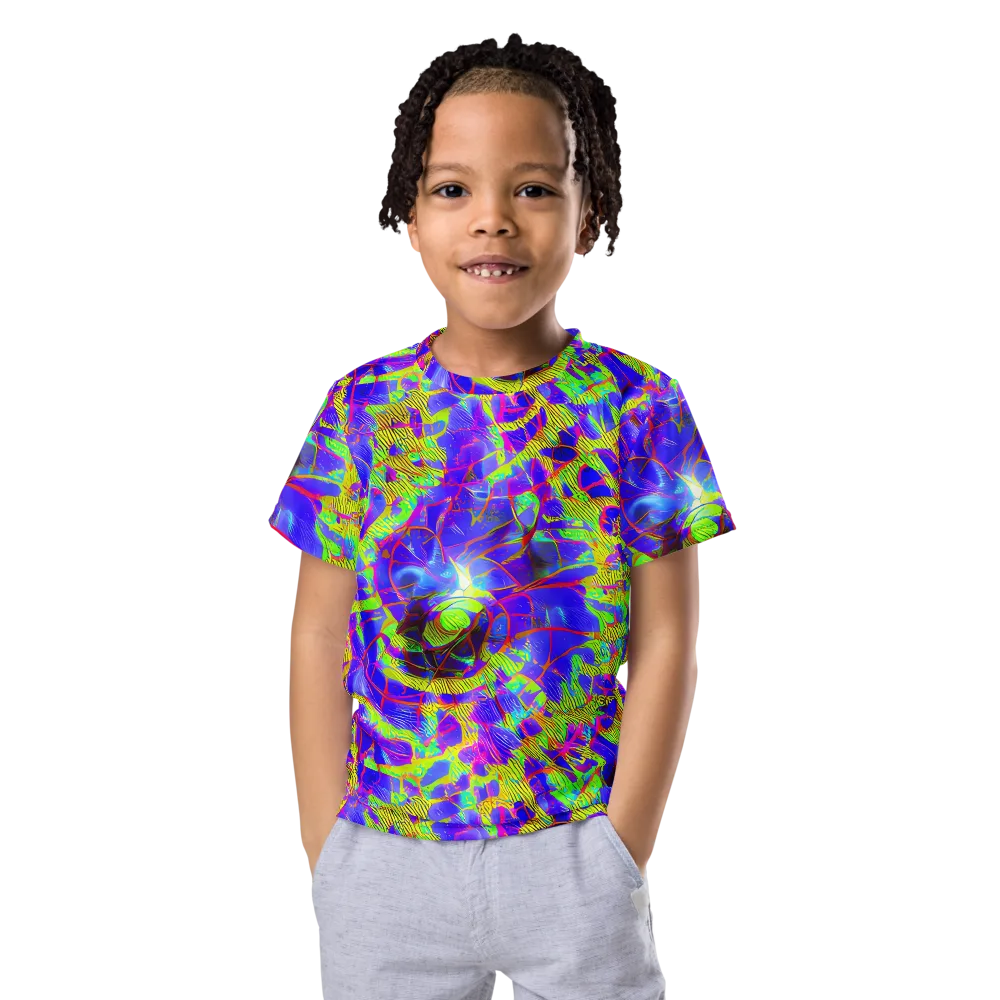 Victoire Vortex on Kids Crew Neck T-Shirt — Front