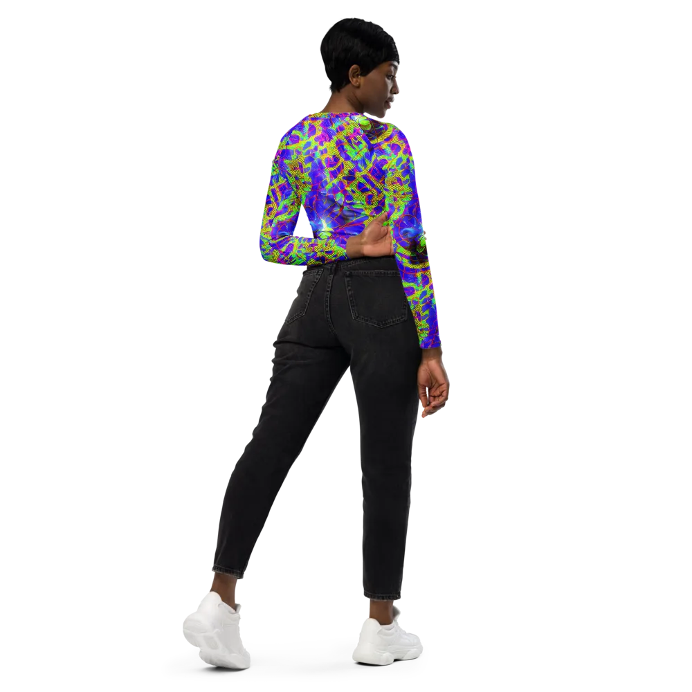 Victoire Vortex on Long Sleeve Crop Top — Right Back