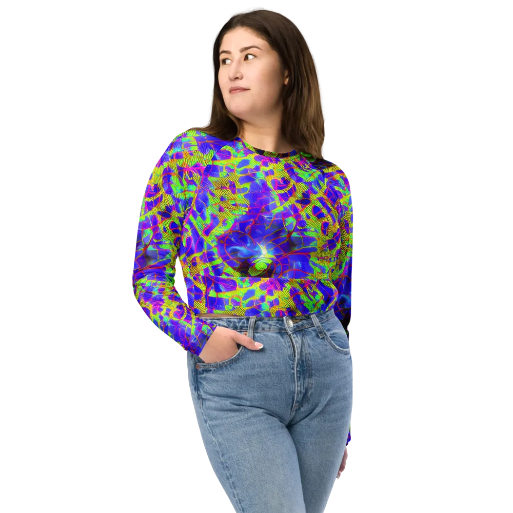 Victoire Vortex on Long Sleeve Crop Top — Front