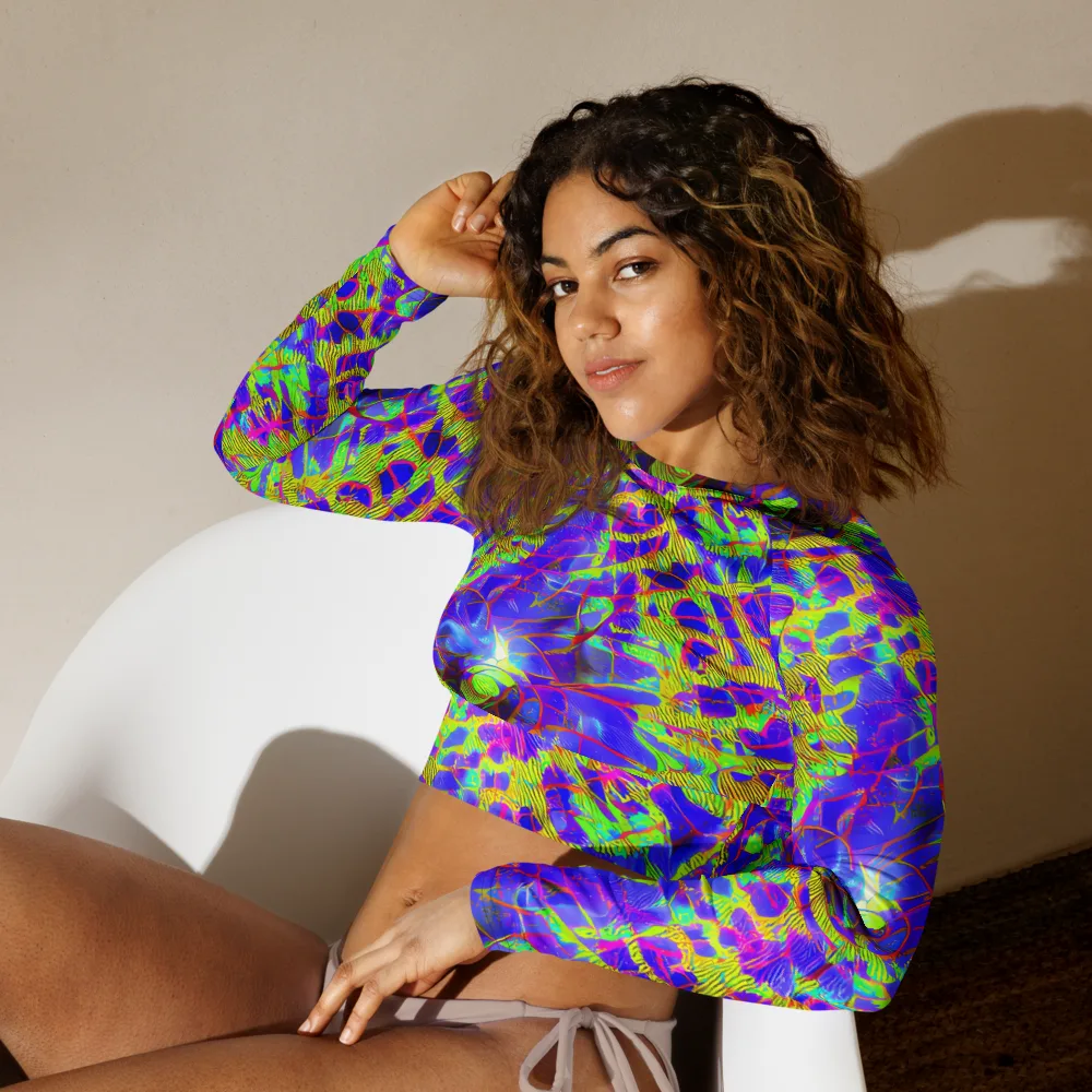 Victoire Vortex on Long Sleeve Crop Top — Left Front