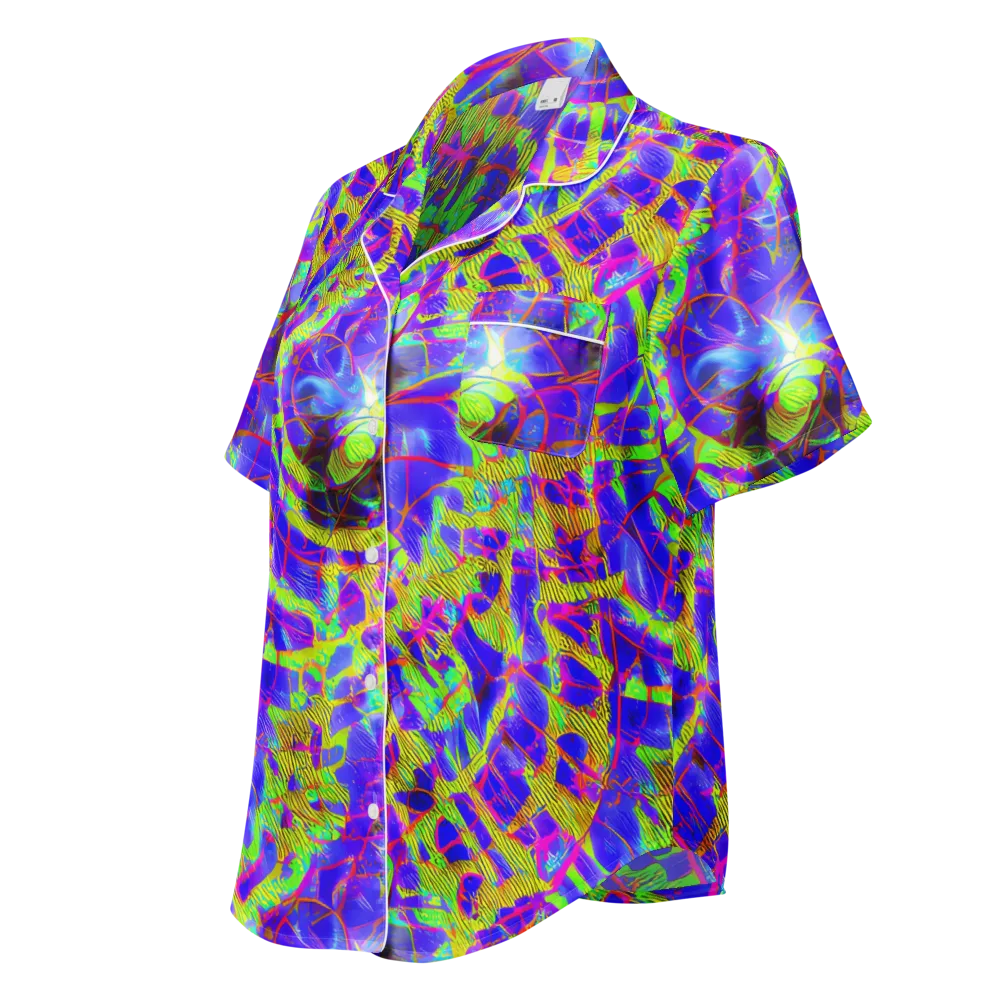 Victoire Vortex on Women's Short Sleeve Pajama Top — Left Front