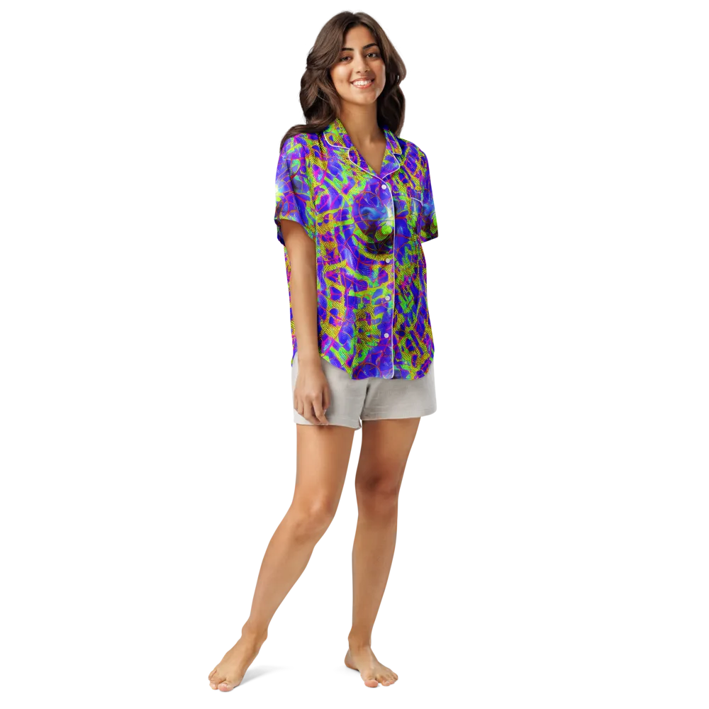 Victoire Vortex on Women's Short Sleeve Pajama Top — Front
