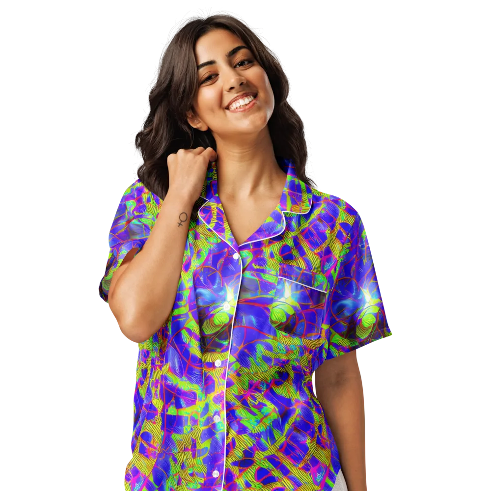 Victoire Vortex on Women's Short Sleeve Pajama Top — Front