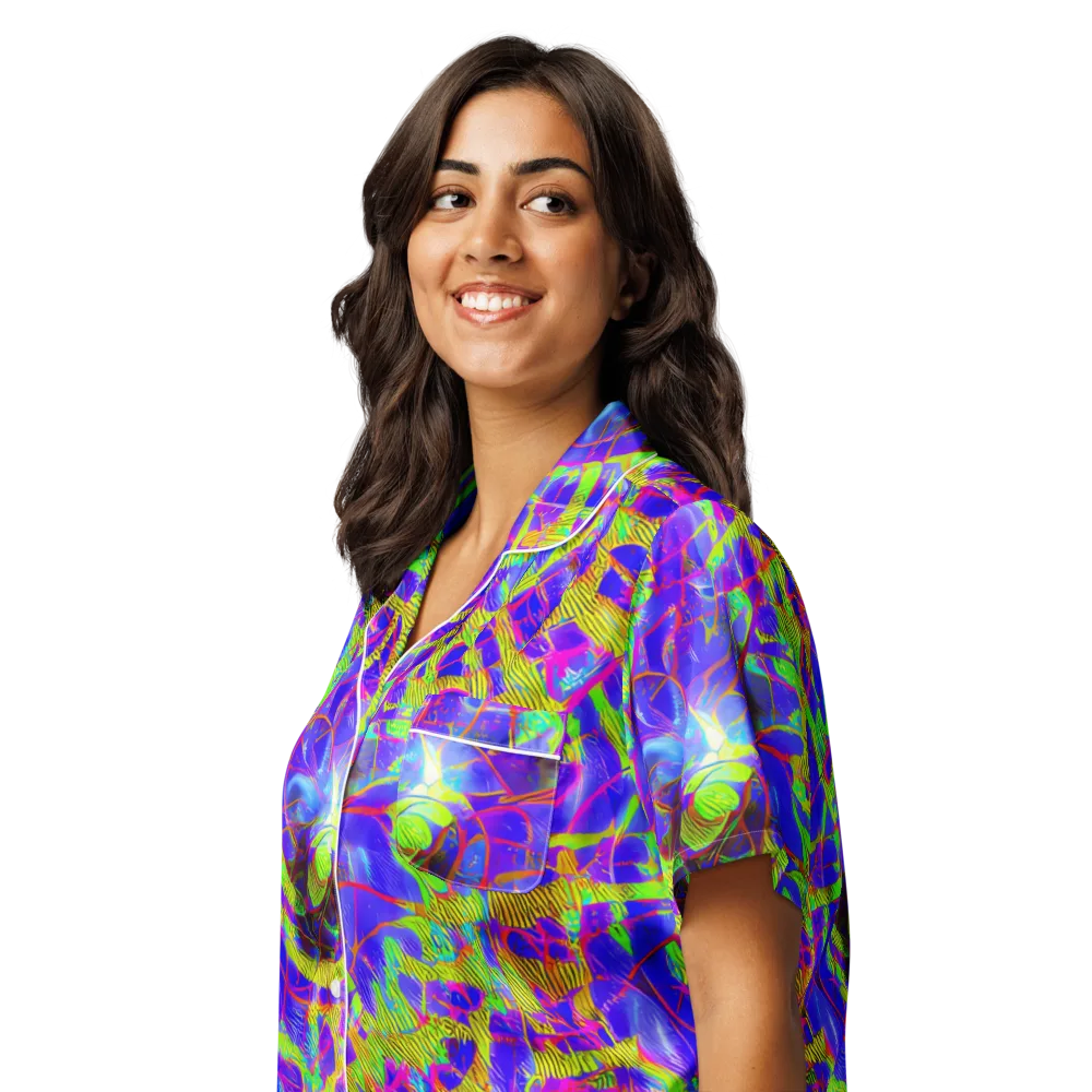 Victoire Vortex on Women's Short Sleeve Pajama Top — Left Front