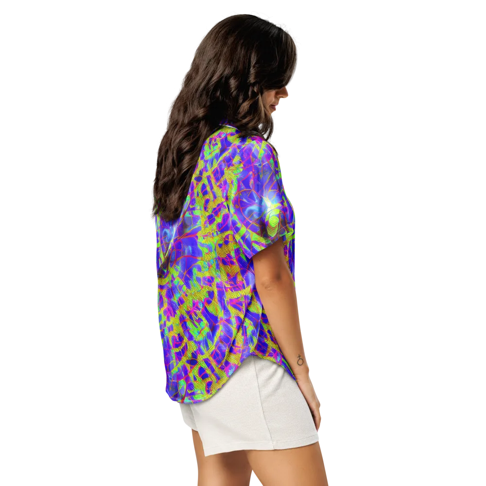 Victoire Vortex on Women's Short Sleeve Pajama Top — Right Back