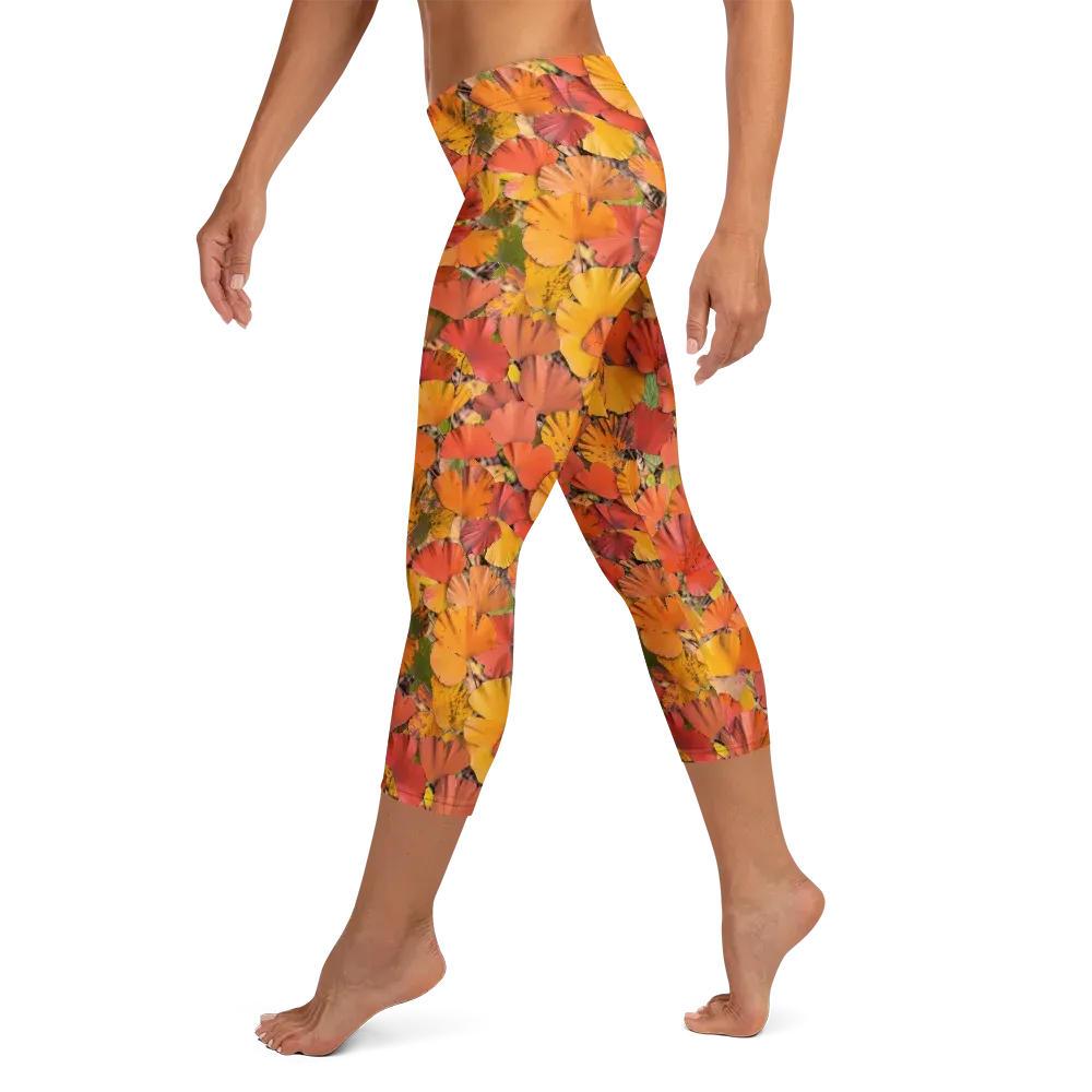 Autumn Ember on Capri Leggings — Left