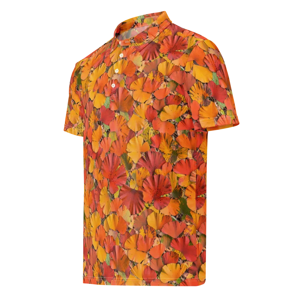 Autumn Ember on Men's Slim Fit Polo Shirt — Left Front