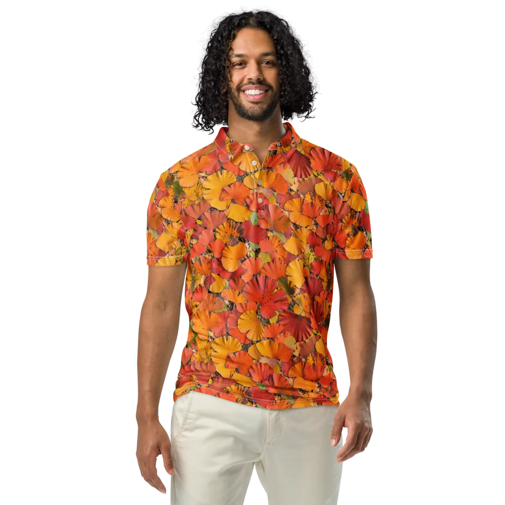 Autumn Ember on Men's Slim Fit Polo Shirt — Front