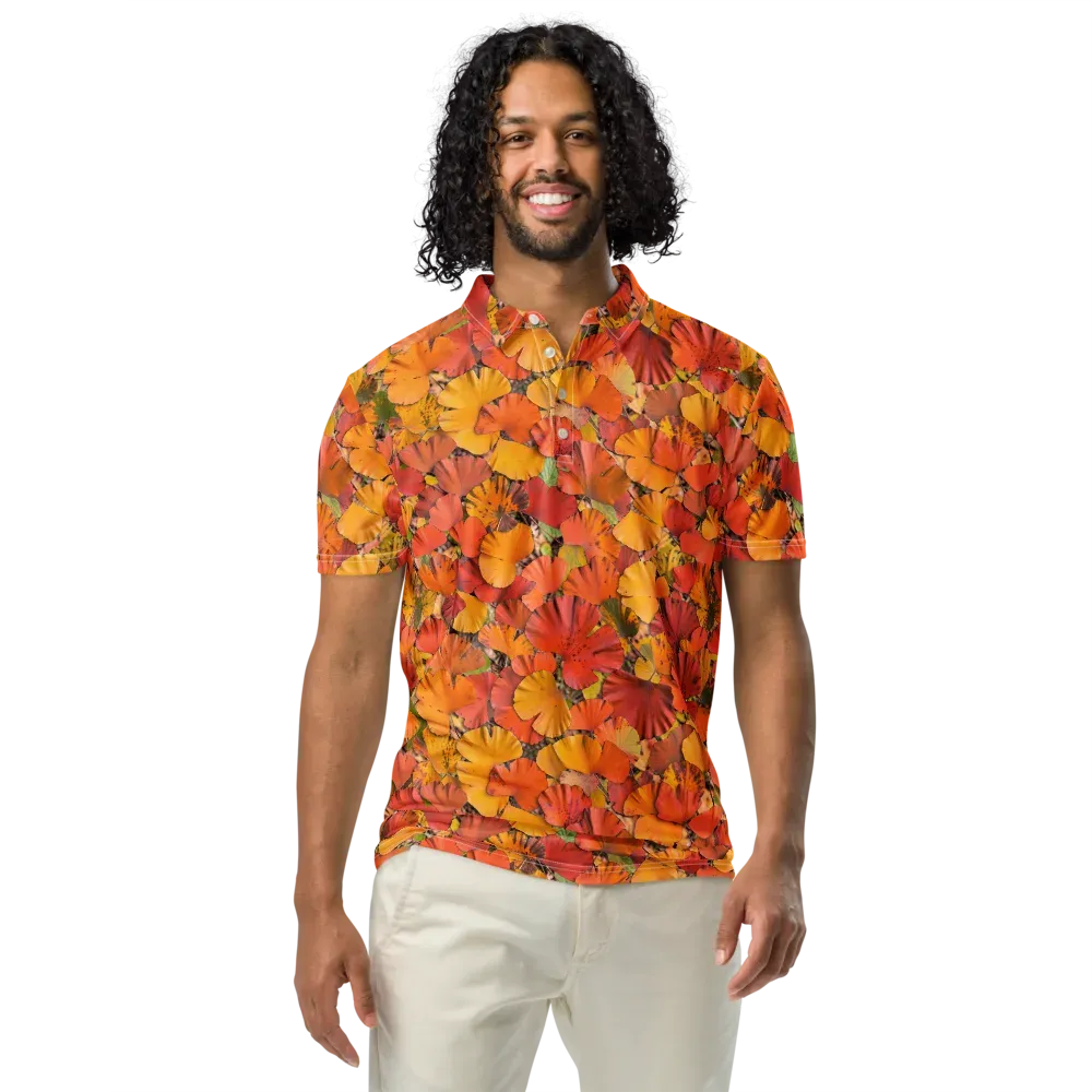 Autumn Ember on Men's Slim Fit Polo Shirt — Front