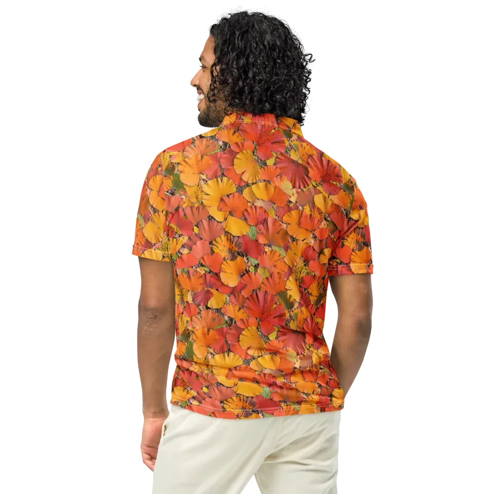 Autumn Ember on Men's Slim Fit Polo Shirt — Back