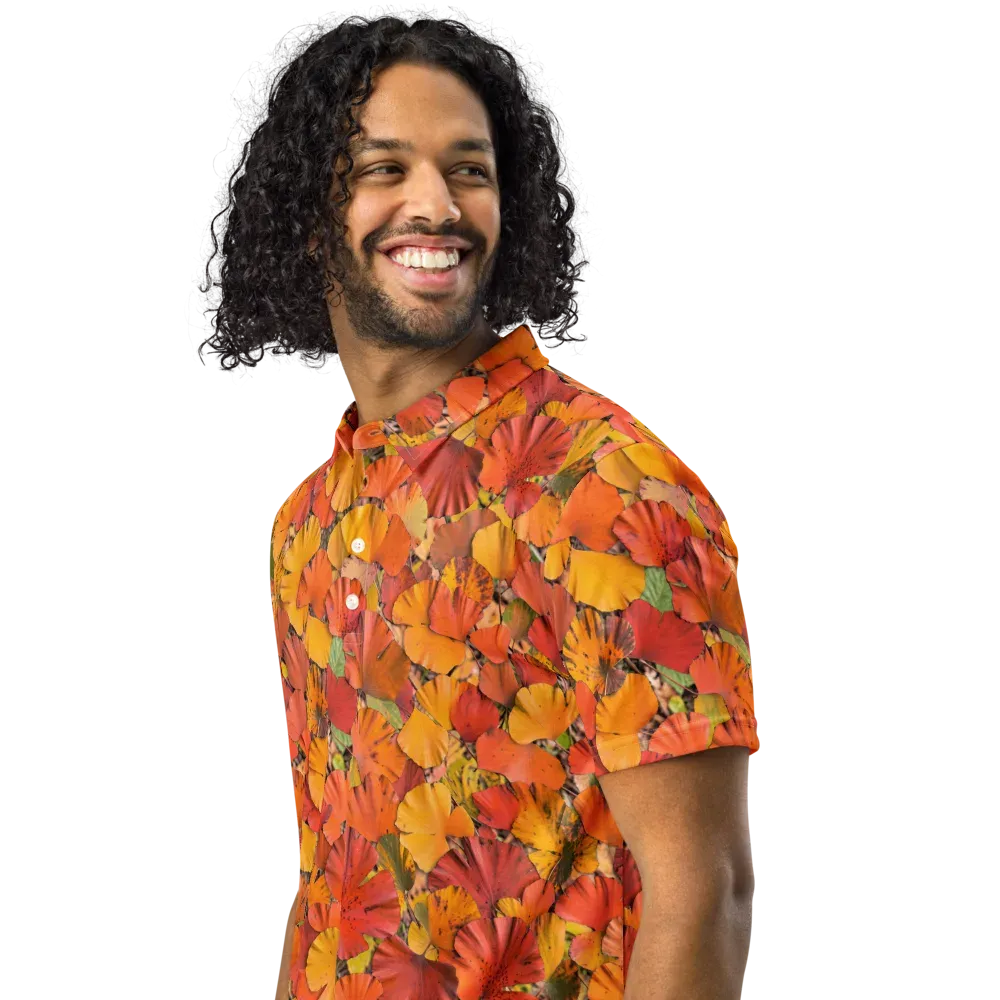 Autumn Ember on Men's Slim Fit Polo Shirt — Left Front