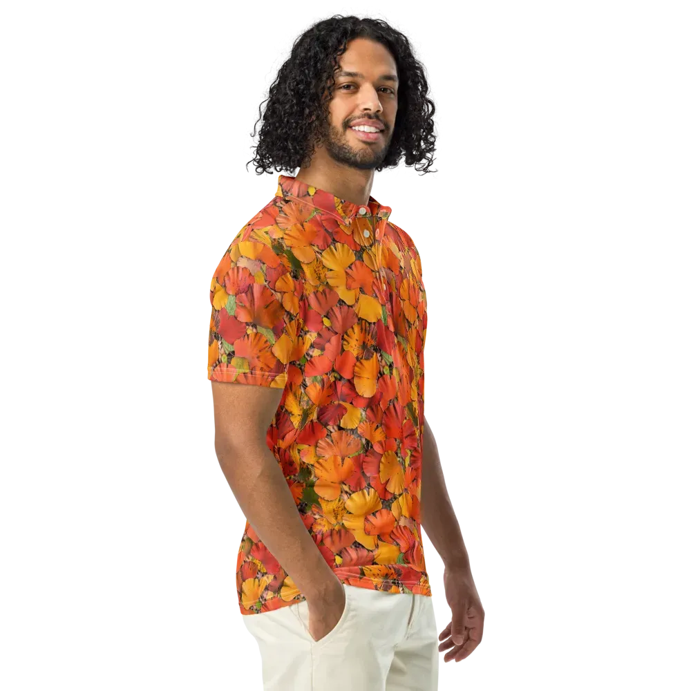 Autumn Ember on Men's Slim Fit Polo Shirt — Right Front